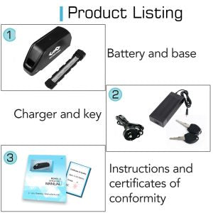 48V/52V 24Ah BMS40A LG4800mAh Cells with 3A Charger Li-ion Ebike Battery